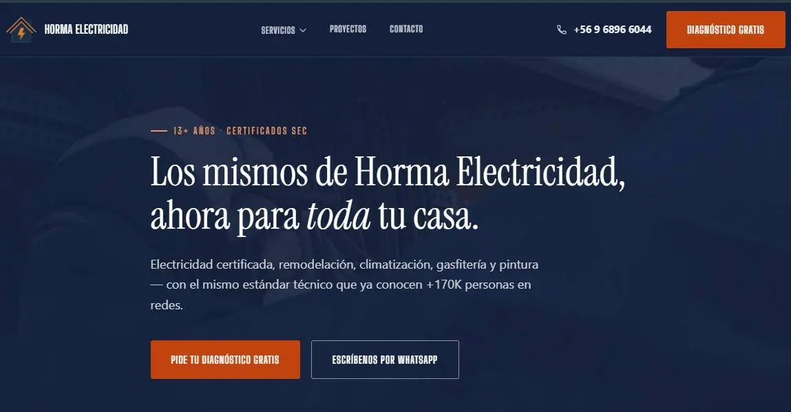 Sitio web de Horma Electricidad